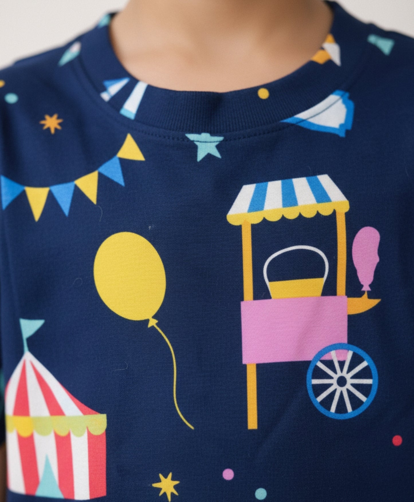 CARNIVAL CIRCUS SLEEPWEAR SHORTS SET - BLUE - Anthrilo 