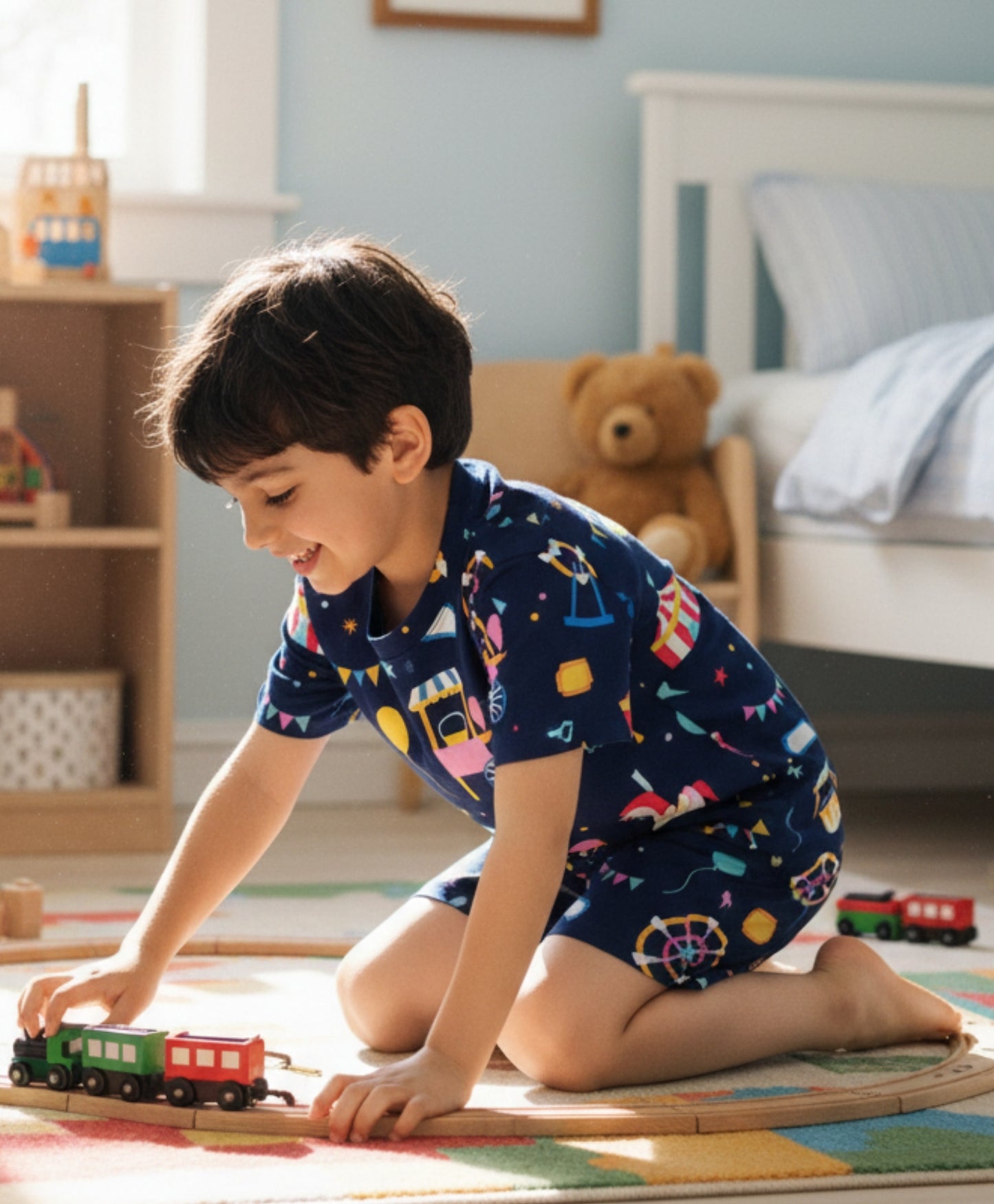 CARNIVAL CIRCUS BOYS SLEEPWEAR SHORTS SET - NAVY