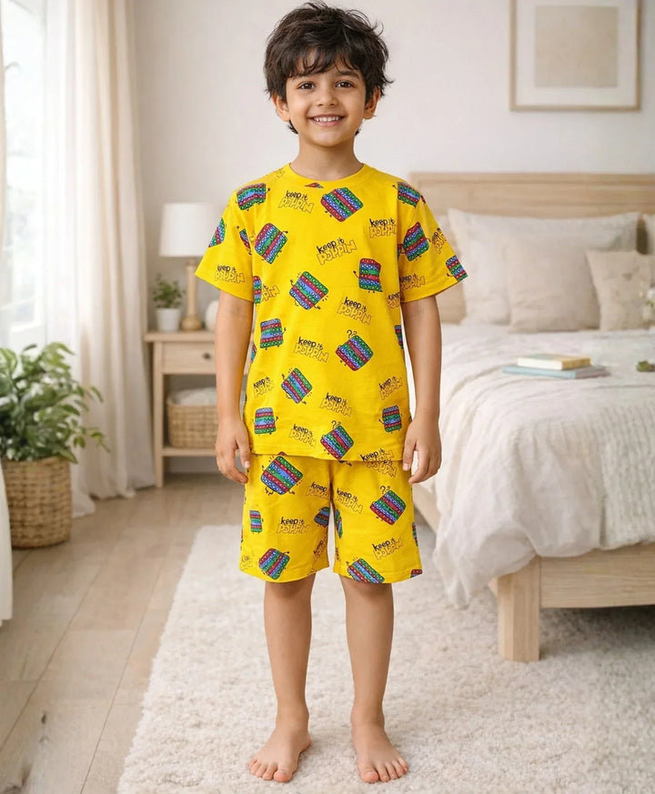 Pop It Boys Sleepwear Short Set - Yellow