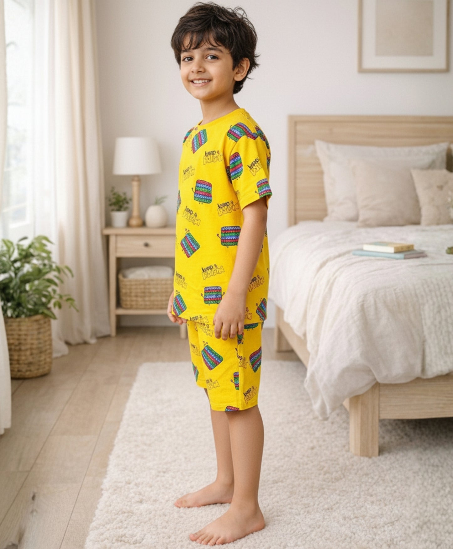POP IT SLEEPWEAR SHORT SET - YELLOW