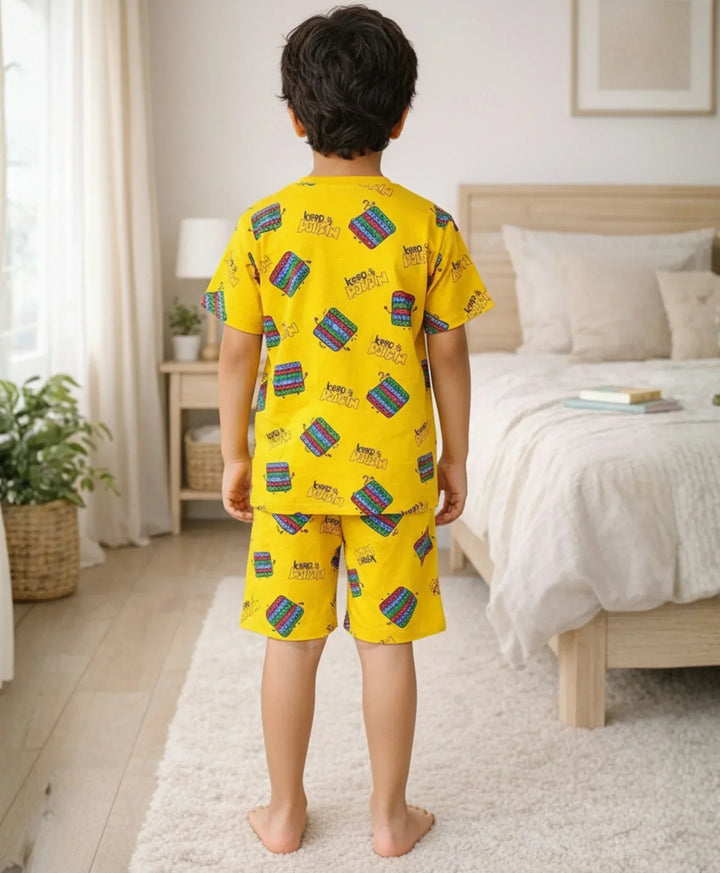 Pop It Boys Sleepwear Short Set - Yellow