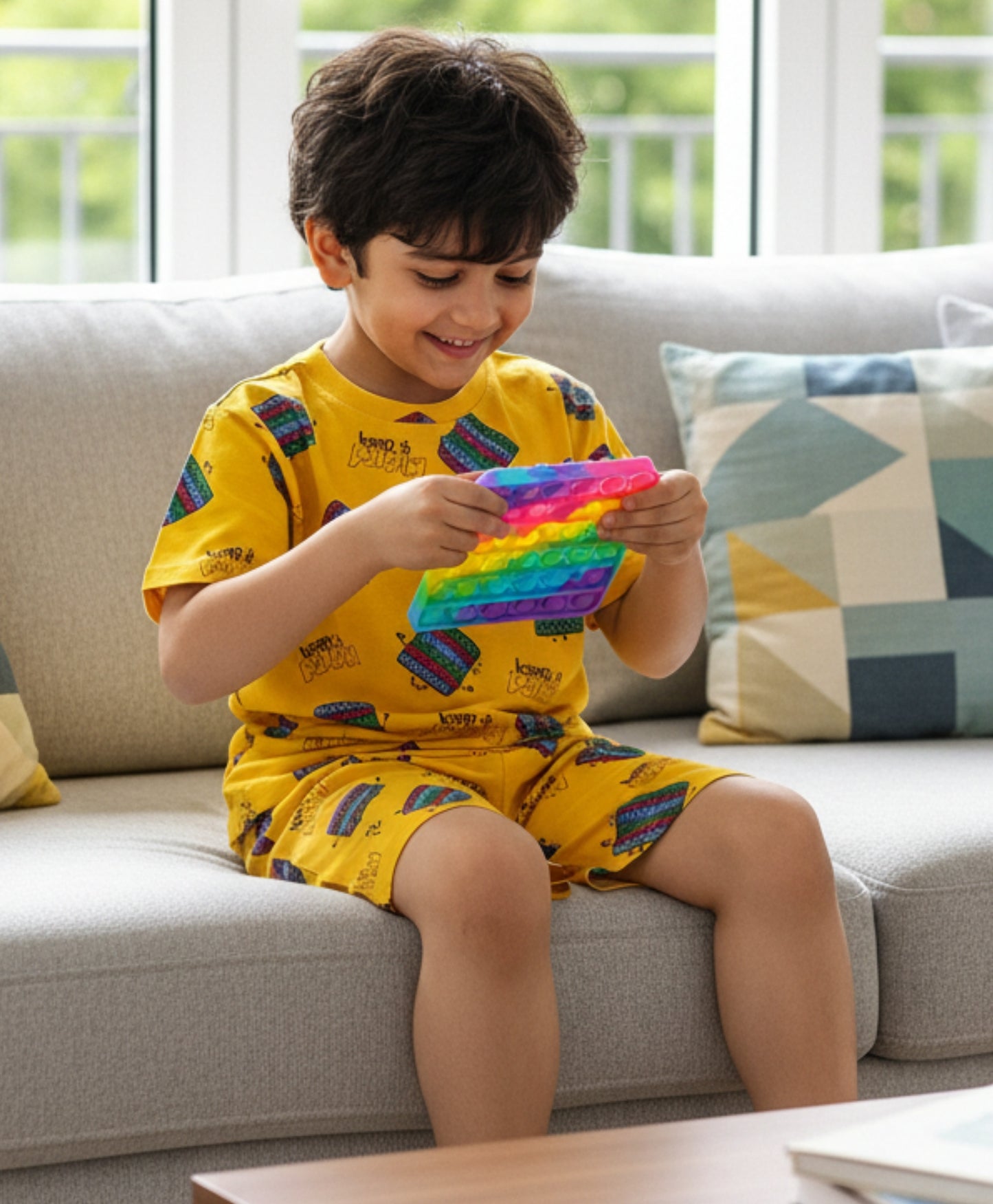 POP IT SLEEPWEAR SHORT SET - YELLOW