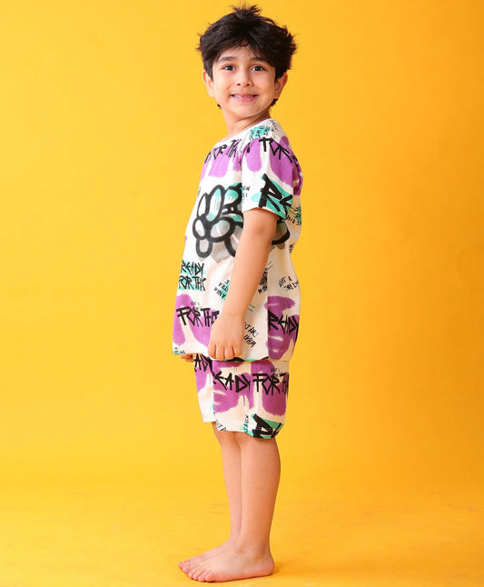 READY FOR THAT DREAMS SLEEPWEAR SHORTS SET - WHITE - Anthrilo 