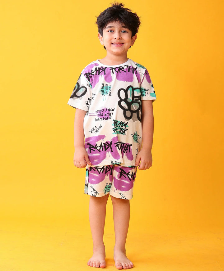 READY FOR THAT DREAMS SLEEPWEAR SHORTS SET - WHITE - Anthrilo 