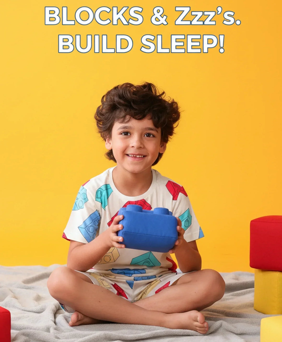 BUILDING BLOCKS SLEEPWEAR SHORTS SET - WHITE - Anthrilo 