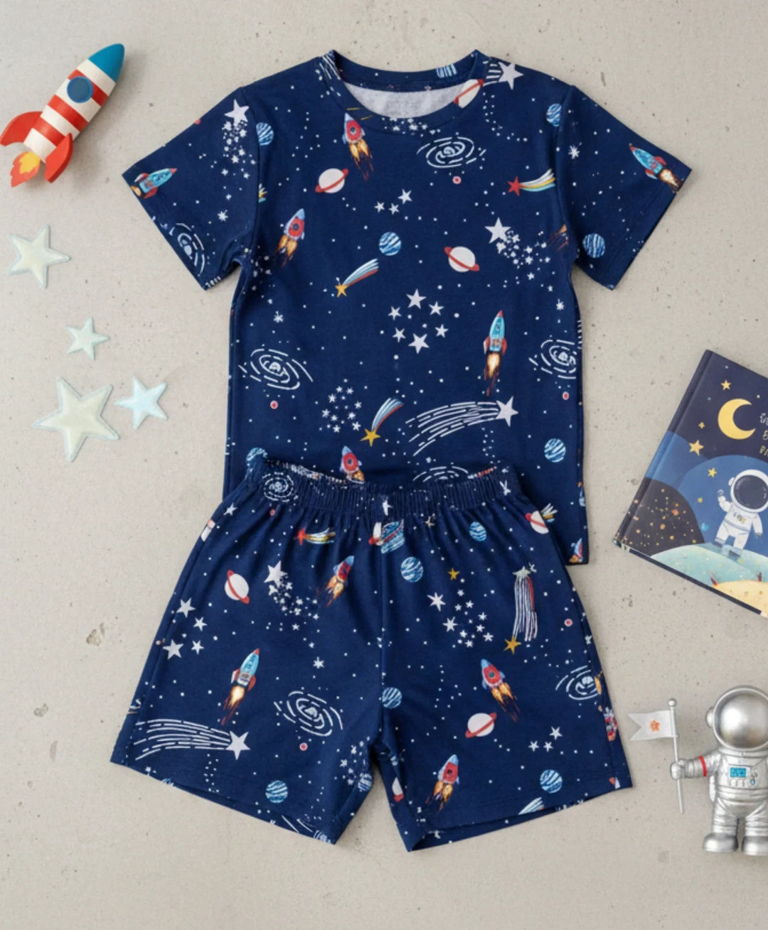 Solar System Boys Dream Sleepwear Shorts Set - Navy