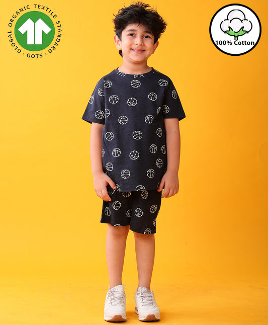 BASKETBALL PLAYTIME T-SHIRT SHORT SET - BLUE