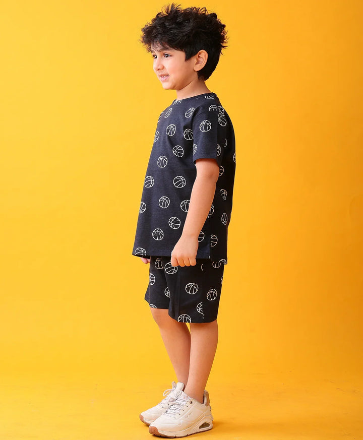 BASKETBALL PLAYTIME T-SHIRT SHORT SET - BLUE - Anthrilo 