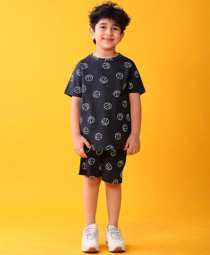BASKETBALL PLAYTIME T-SHIRT SHORT SET - BLUE - Anthrilo 