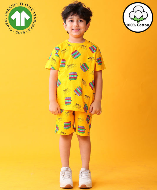 POP IT PLAYTIME T-SHIRT SHORT SET - YELLOW