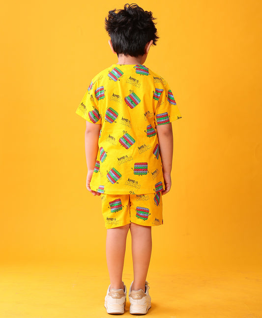 POP IT PLAYTIME T-SHIRT SHORT SET - YELLOW