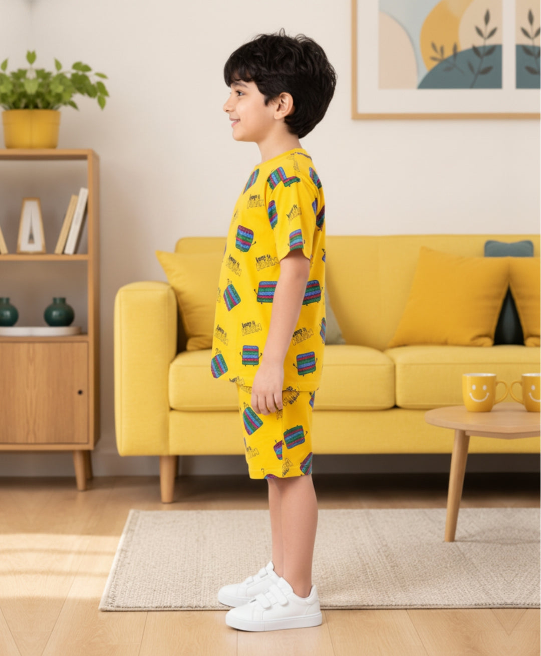 POP IT PLAYTIME T-SHIRT SHORT SET - YELLOW