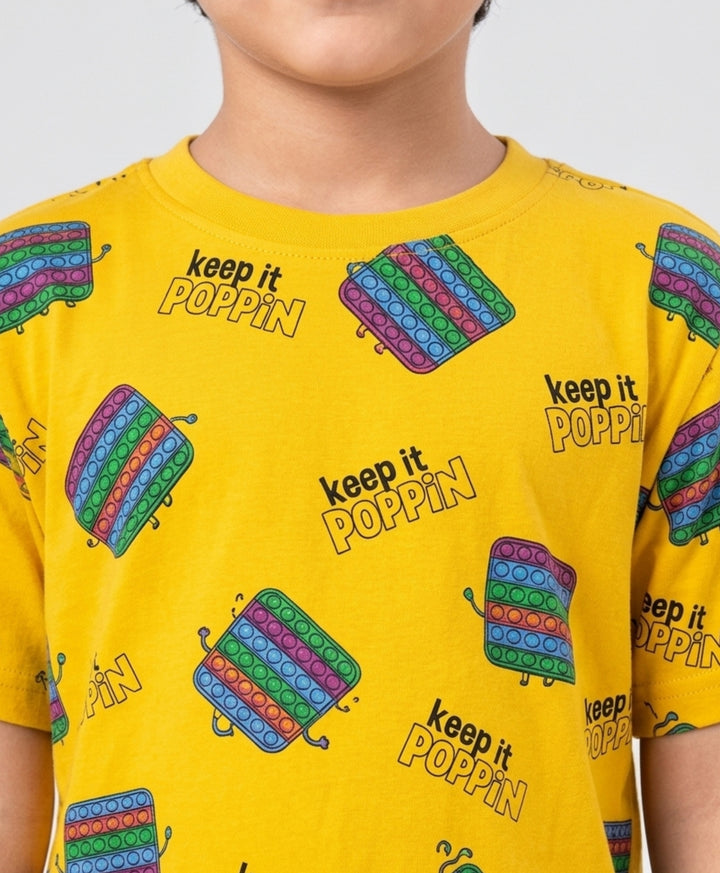 POP IT PLAYTIME T-SHIRT SHORT SET - YELLOW