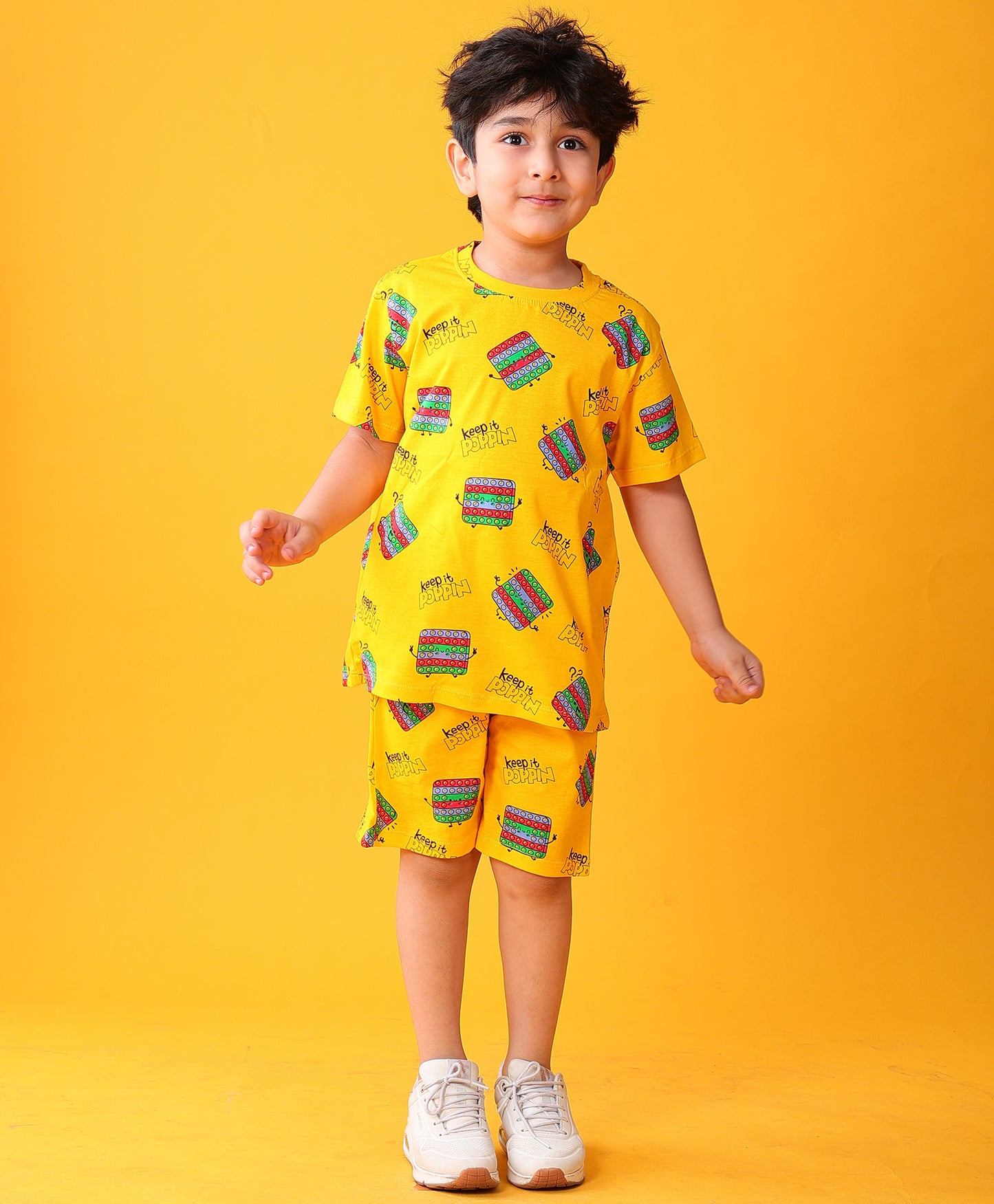 POP IT PLAYTIME T-SHIRT SHORT SET - YELLOW
