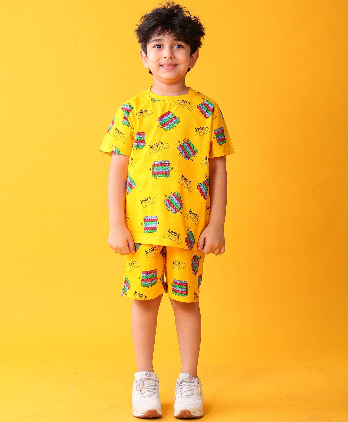 POP IT PLAYTIME T-SHIRT SHORT SET - YELLOW
