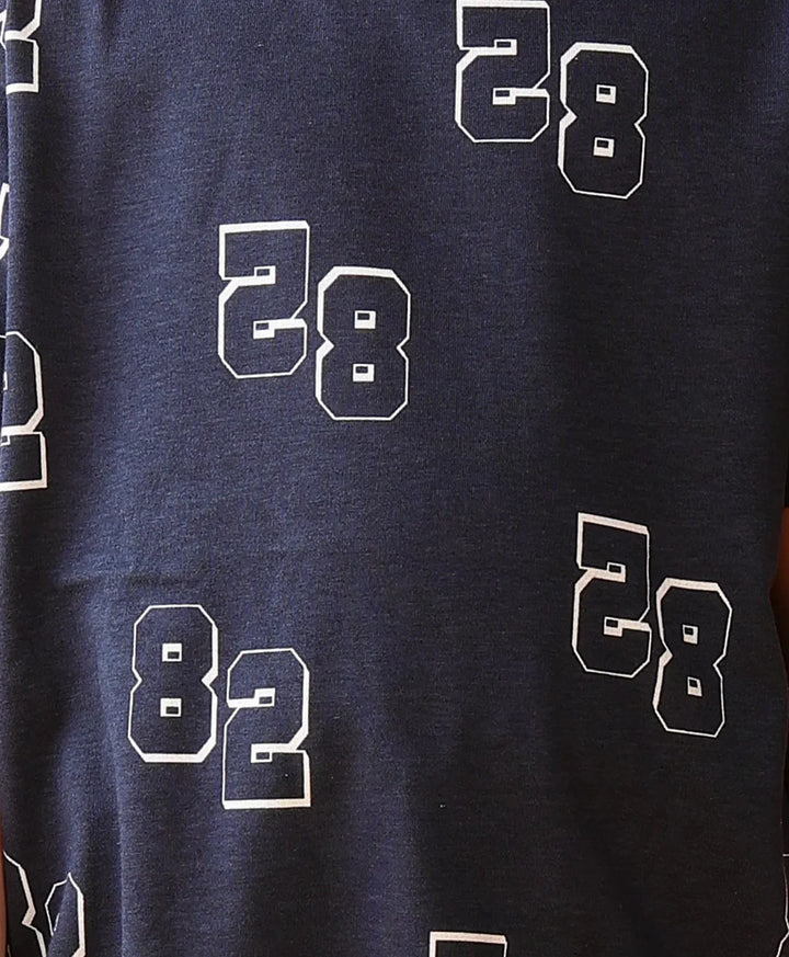 NUMBERS NAVY PLAYTIME T-SHIRT SHORT SET - NAVY - Anthrilo 