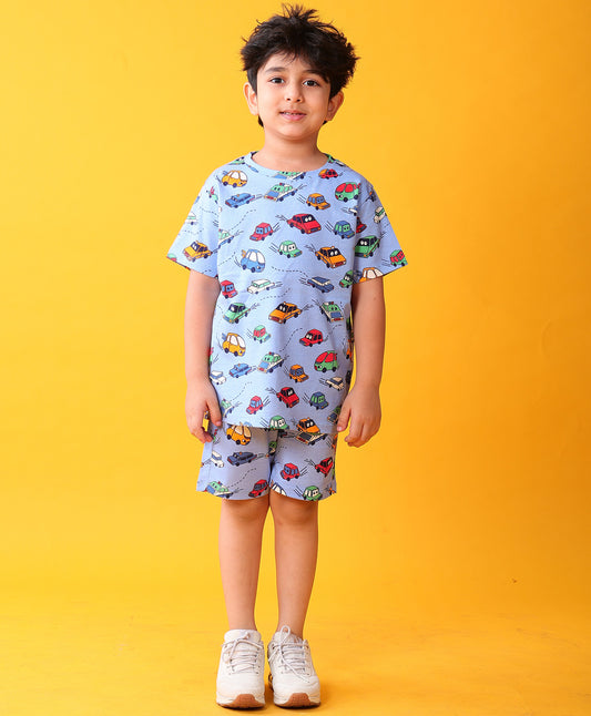 LODNON PLAYTIME T-SHIRT SHORT SET - BLUE
