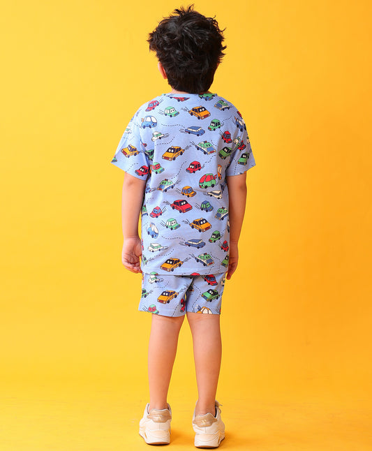 LODNON PLAYTIME T-SHIRT SHORT SET - BLUE