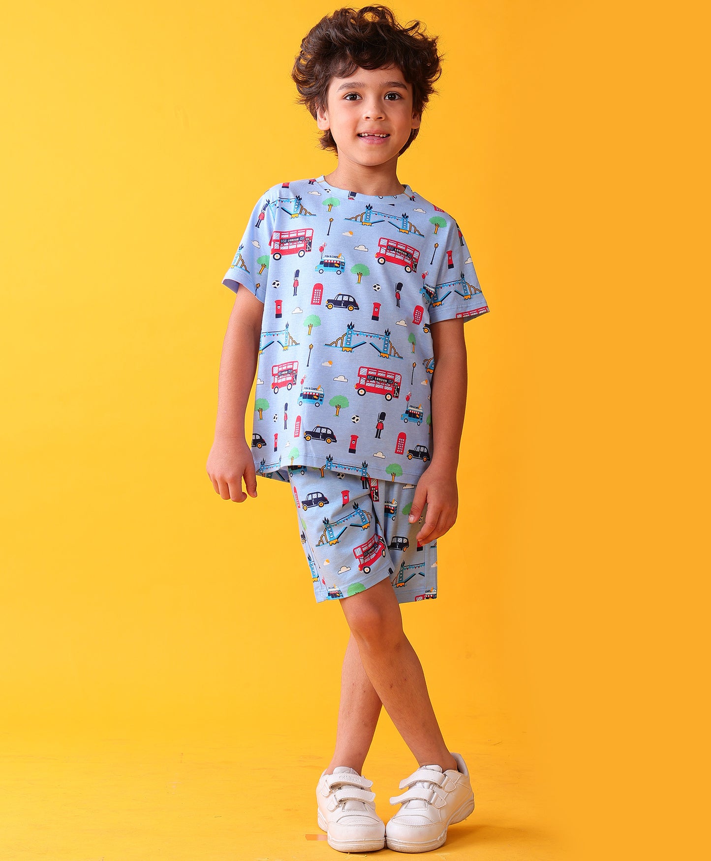 LONDON PLAYTIME T-SHIRT SHORT SET - BLUE