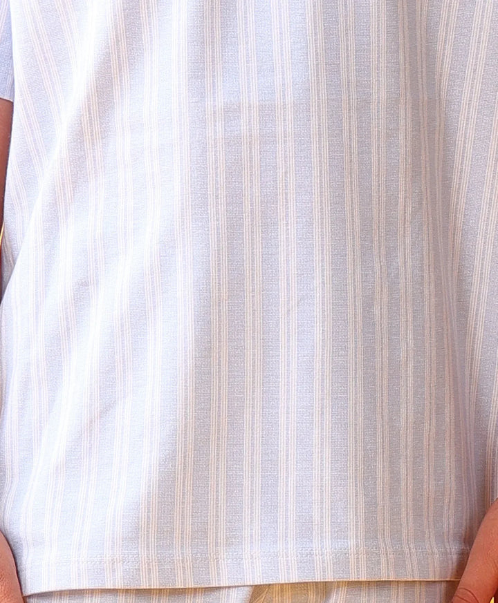 STRIPED BLUE PLAYTIME T-SHIRT SHORT SET - BLUE - Anthrilo 