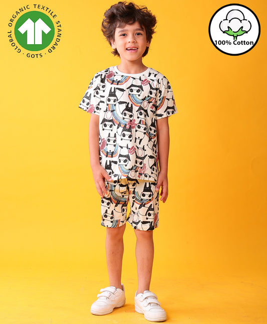 PANDA PLAYTIME T-SHIRT SHORT SET - WHITE