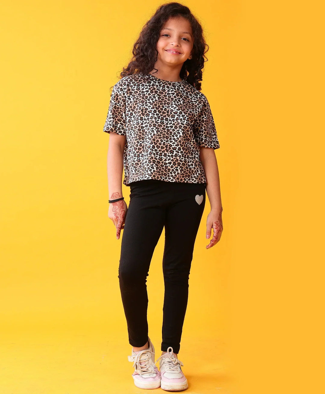 LEOPARD BLACK SUMMER TSHIRT LEGGINGS SET - BLACK - Anthrilo 