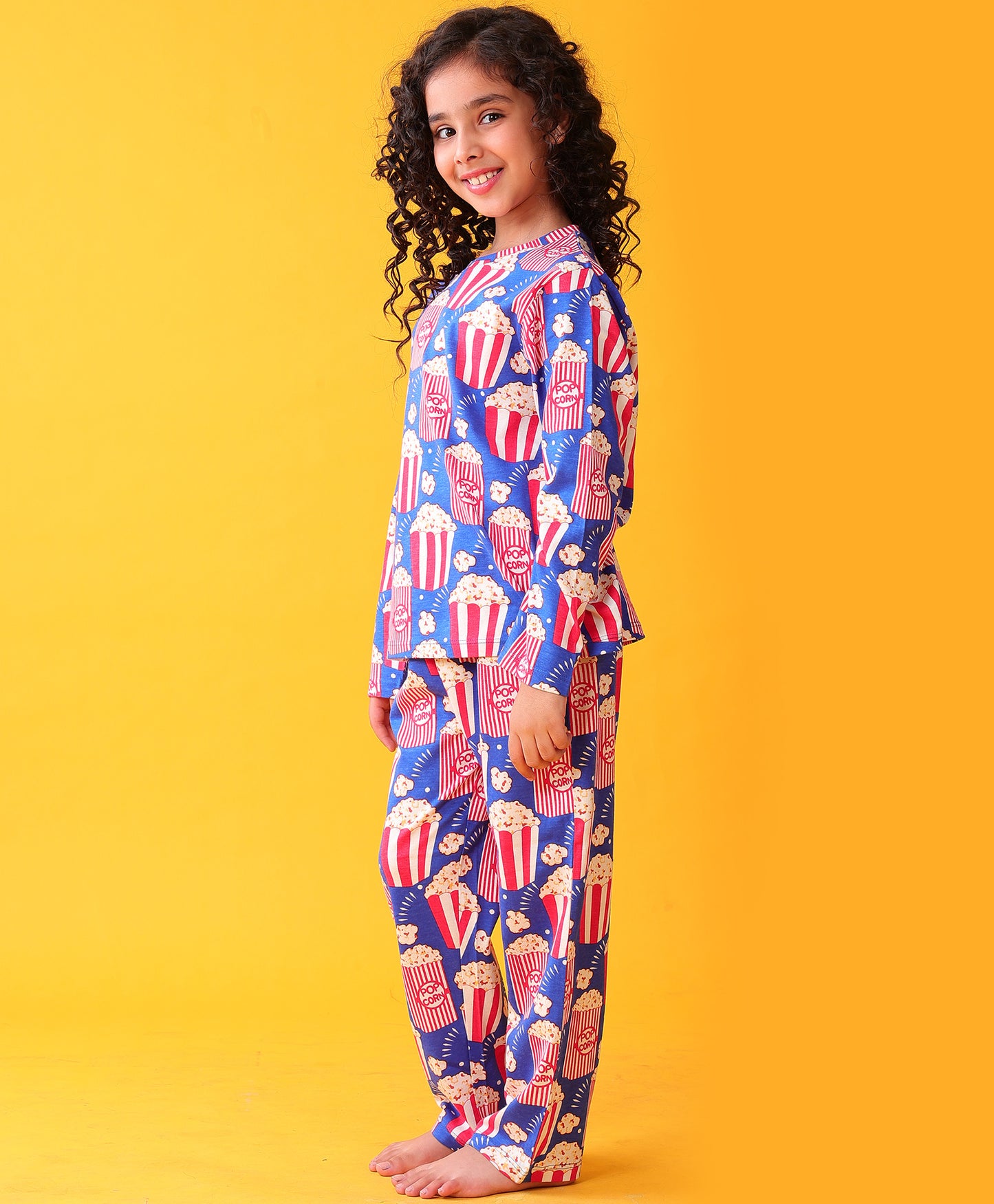 POPCORN GIRLS LONG SLEEVES PYJAMA SET - BLUE