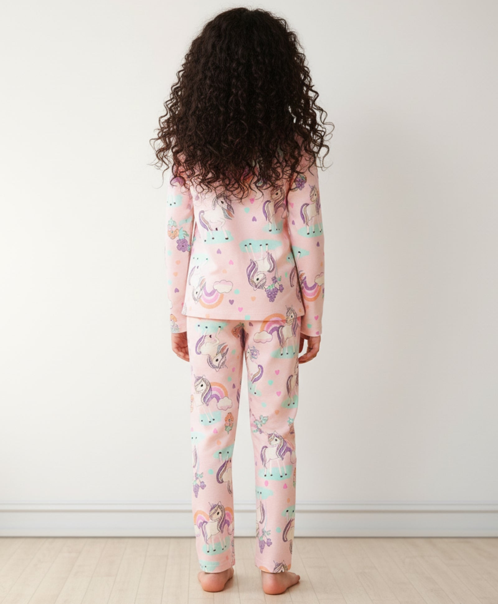 UNICORN HEART LONG SLEEVES PYJAMA SET - PINK - Anthrilo 