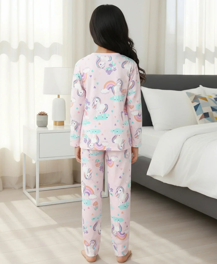 UNICORN HEART LONG SLEEVES PYJAMA SET - PINK - Anthrilo 