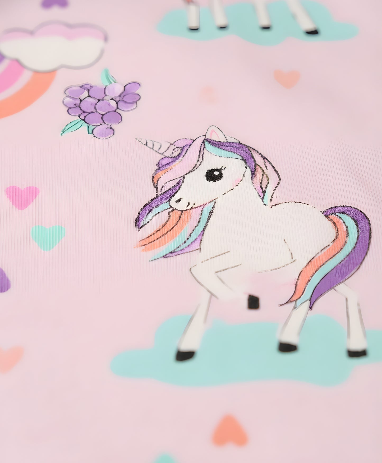 UNICORN HEART LONG SLEEVES PYJAMA SET - PINK - Anthrilo 