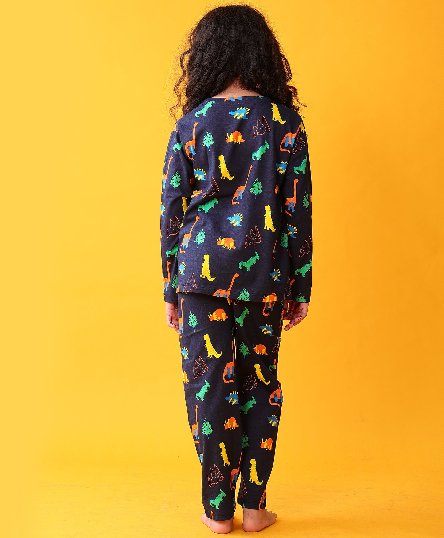 DINOSAUR FUN NAVY GIRLS LONG SLEEVES PYJAMA SET - NAVY