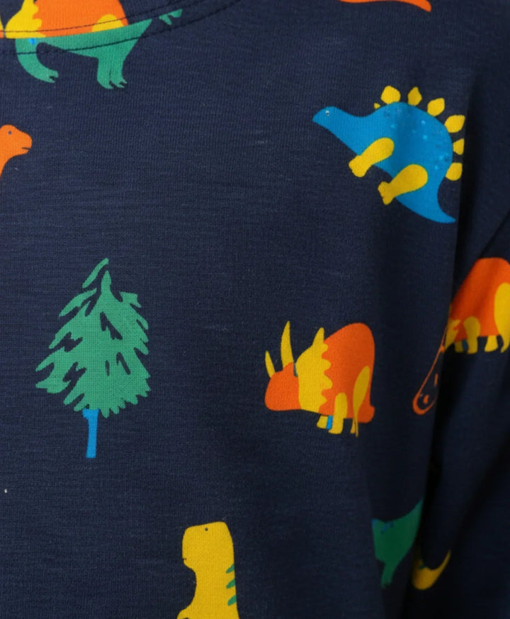 DINOSAUR FUN NAVY GIRLS LONG SLEEVES PYJAMA SET - NAVY - Anthrilo 