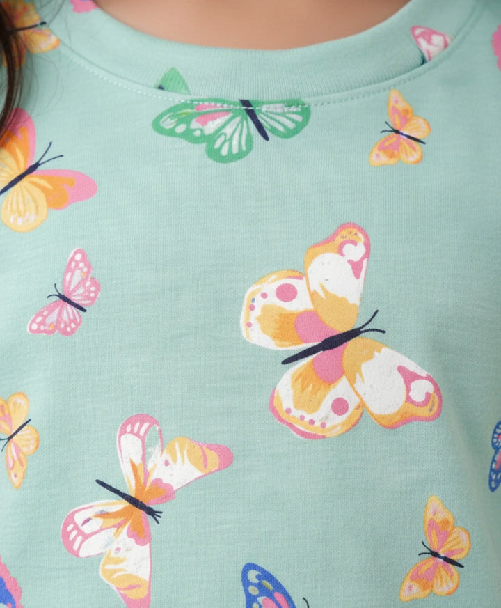 BUTTERFLY SLEEPWEAR SHORT SET - GREEN - Anthrilo 