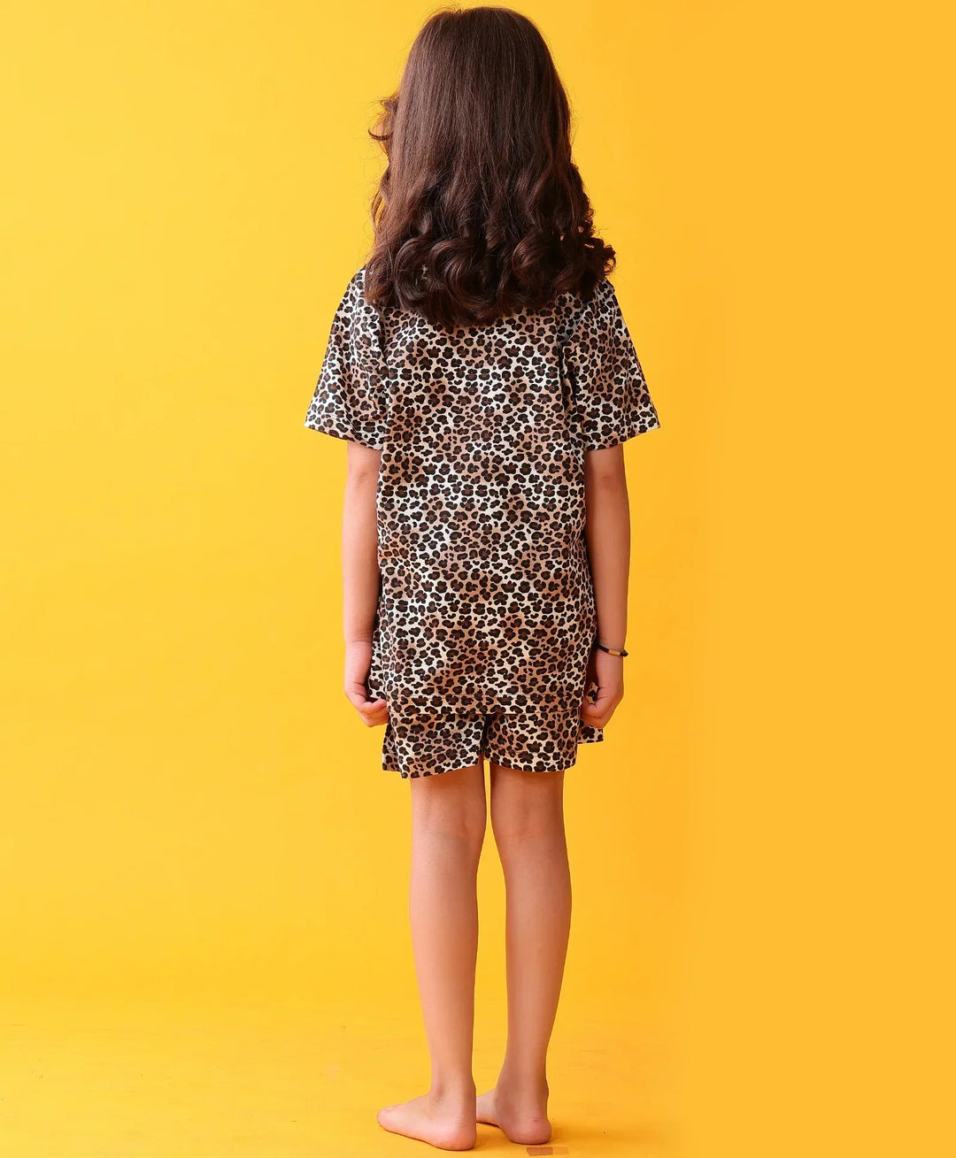 LEOPARD SLEEPWEAR SHORTS SET - BLACK - Anthrilo 