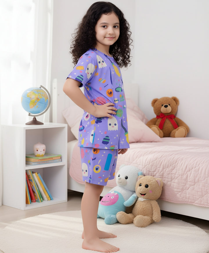 Halloween Sleepwear Short Set - Purple