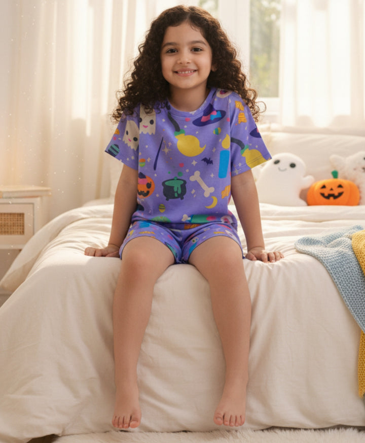 Halloween Sleepwear Short Set - Purple