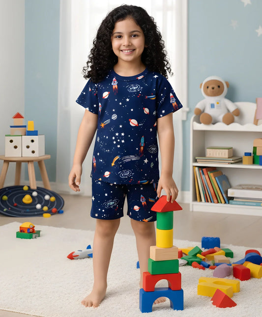 SOLAR DREAM GIRLS SLEEPWEAR SHORT SET - BLUE - Anthrilo 