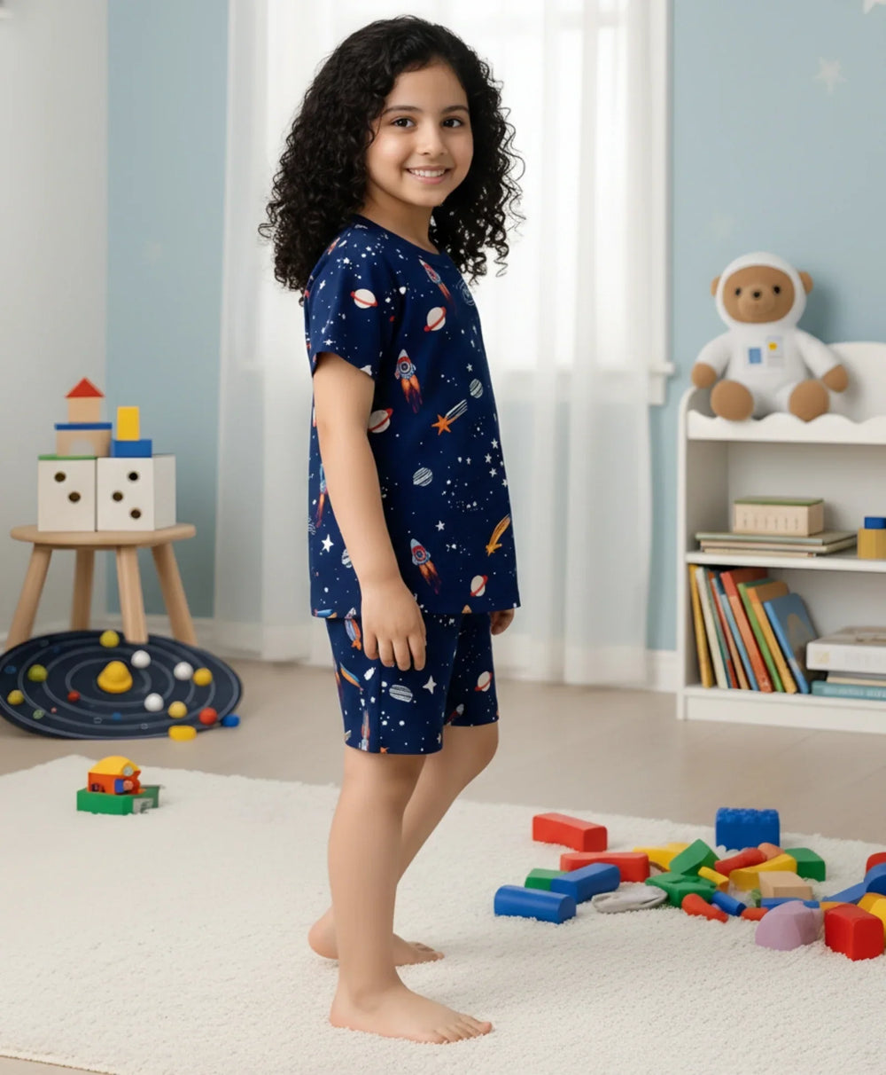 SOLAR DREAM GIRLS SLEEPWEAR SHORT SET - BLUE - Anthrilo 