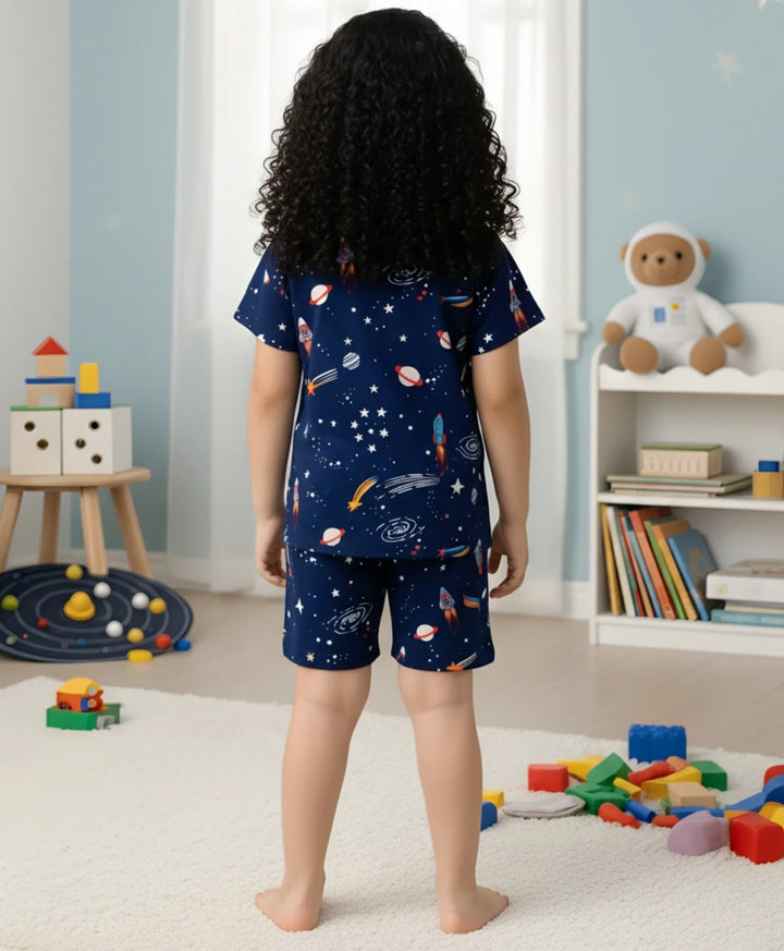 SOLAR DREAM GIRLS SLEEPWEAR SHORT SET - BLUE - Anthrilo 