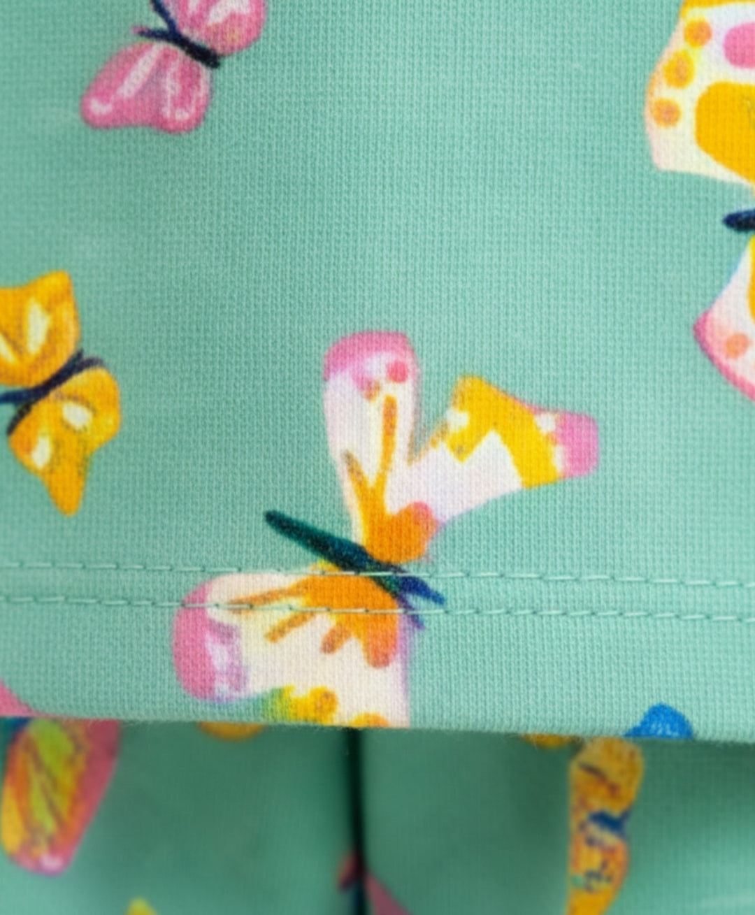 BUTTERFLY PLAYTIME GIRLS T-SHIRT SHORT SET - GREEN