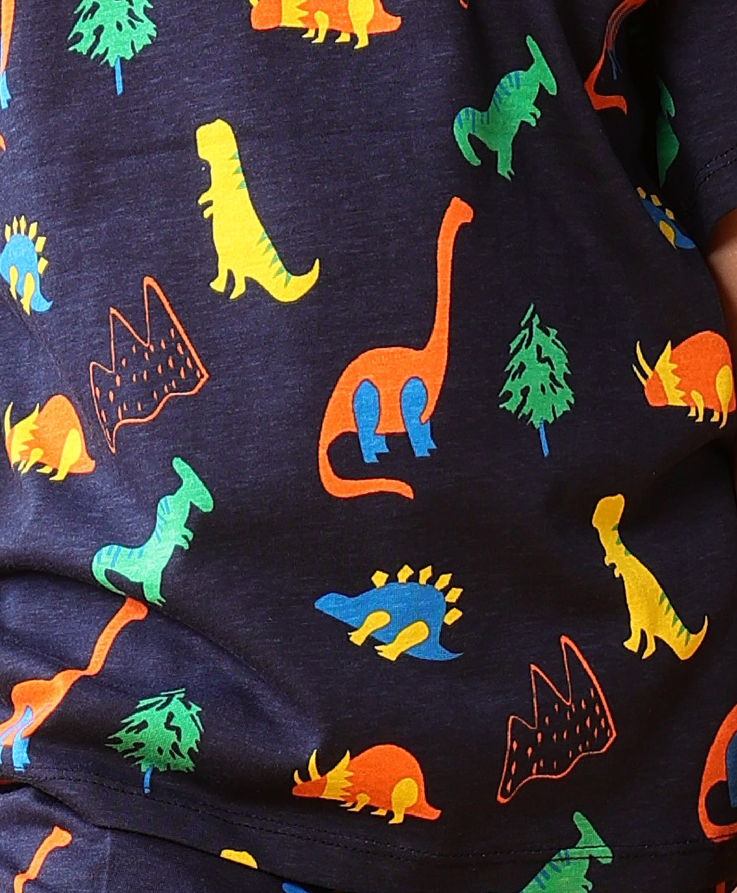 DINOSAUR FUN PLAYTIME GIRLS T-SHIRT SHORT SET - NAVY