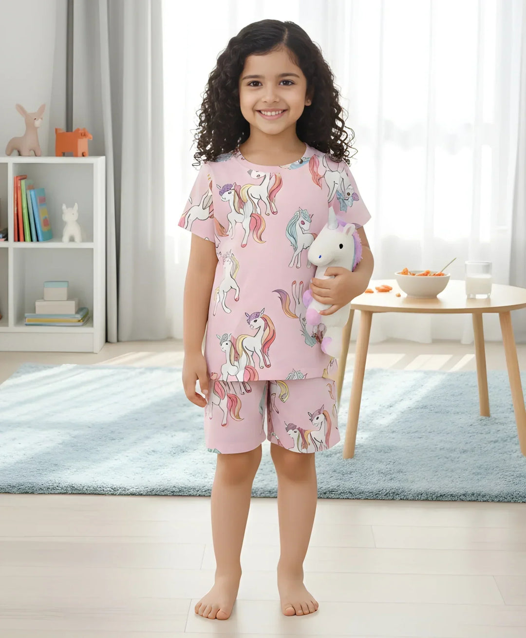 UNICORN STAR SLEEPWEAR SHORT SET - PINK - Anthrilo 