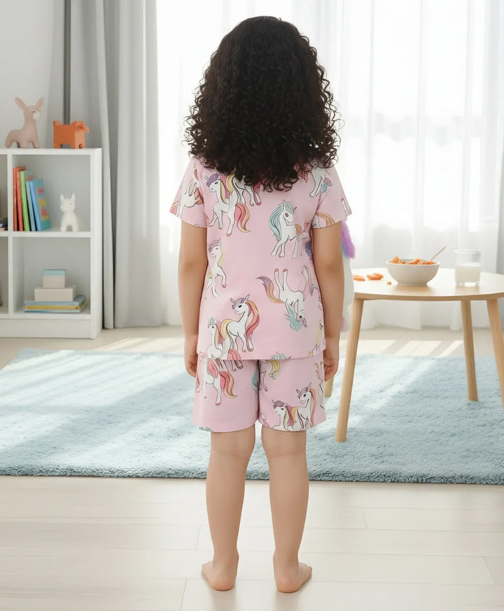 UNICORN STAR SLEEPWEAR SHORT SET - PINK - Anthrilo 