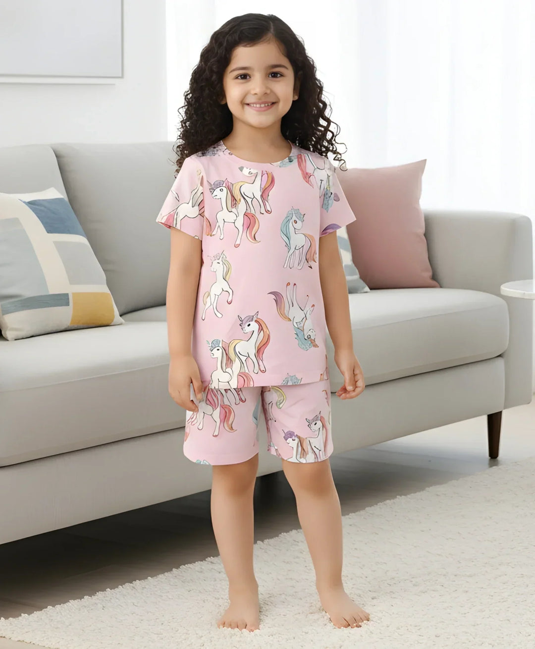 UNICORN STAR SLEEPWEAR SHORT SET - PINK - Anthrilo 