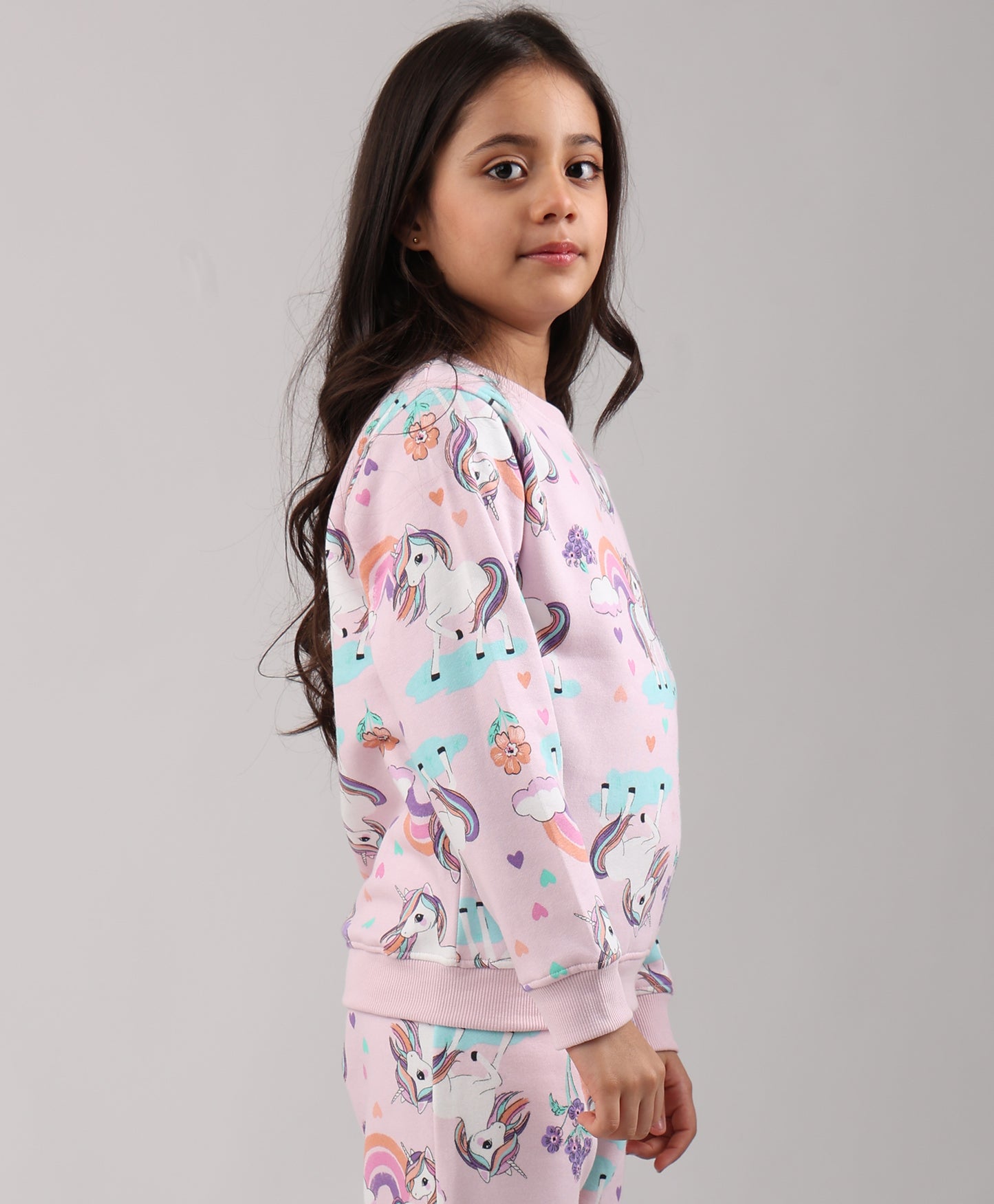 UNICORN HEART PRETTY PINK FLEECE SWEATSHIRT - PINK