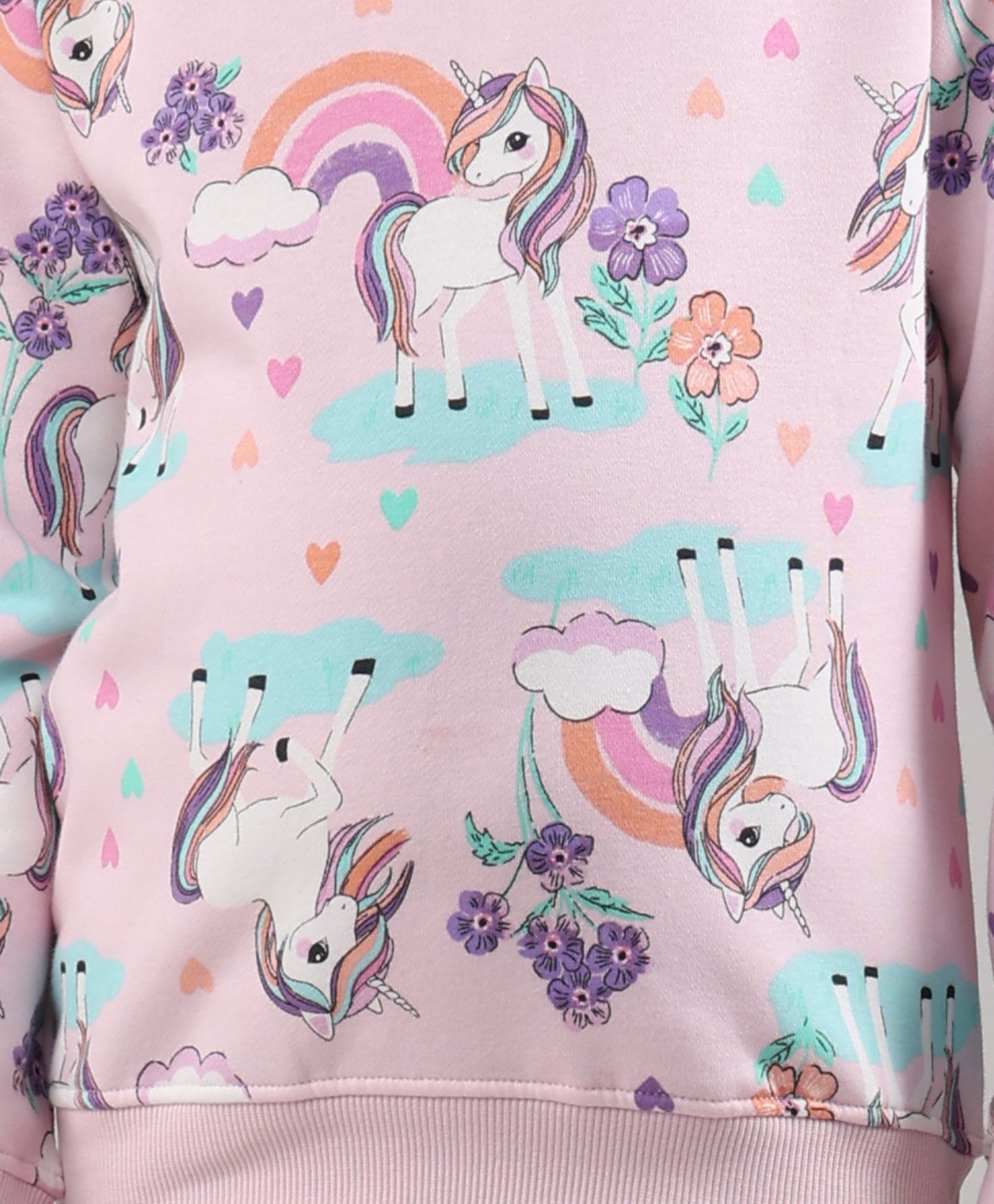 UNICORN HEART PRETTY PINK FLEECE SWEATSHIRT - PINK