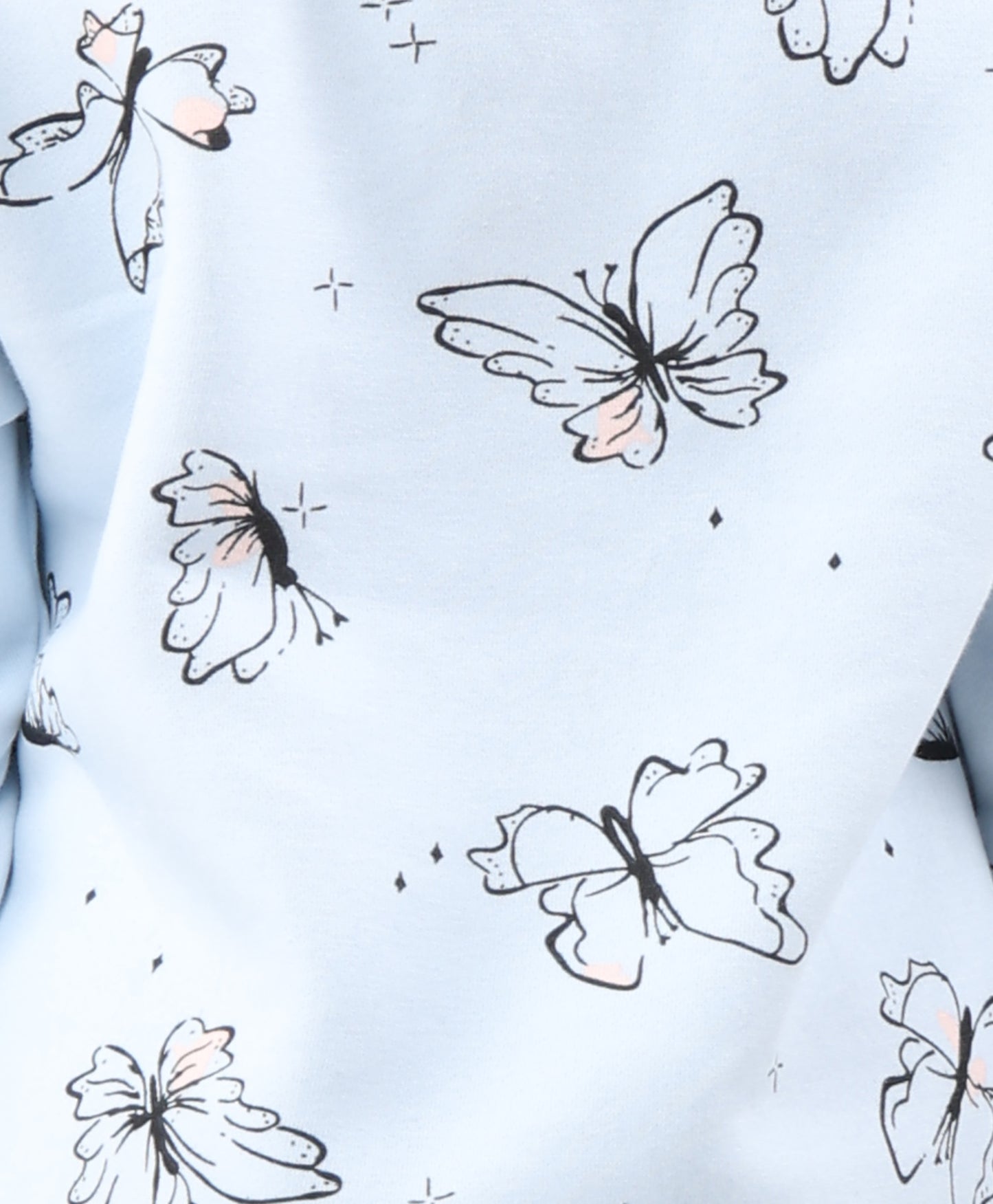 BLUE BUTTERFLY FLEECE GIRLS SWEATSHIRT - BLUE