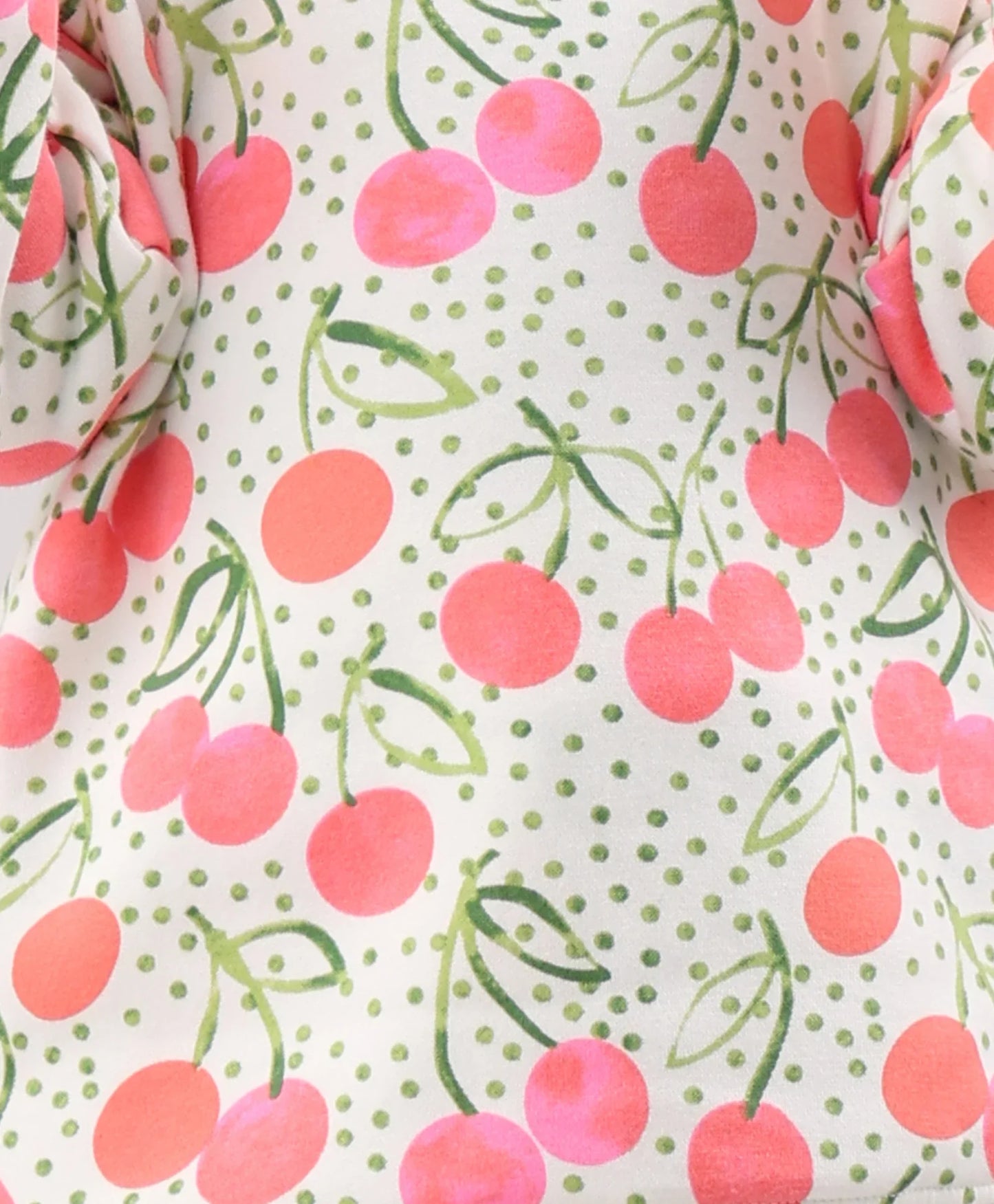 DOTTED CHERRY FLEECE GIRLS SWEATSHIRT - OFF WHITE