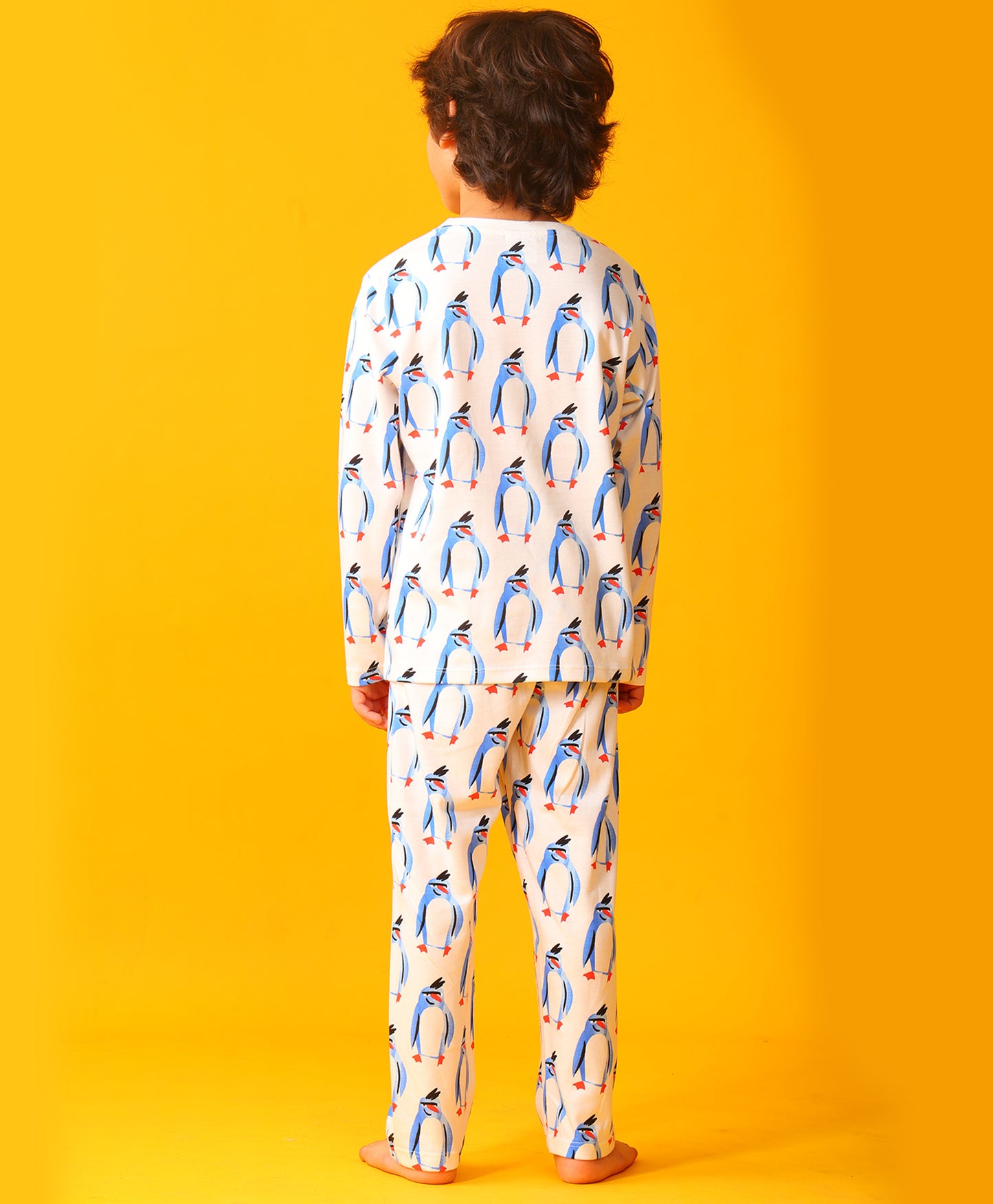 PENGUIN LONG SLEEVE PYJAMA SET -WHITE