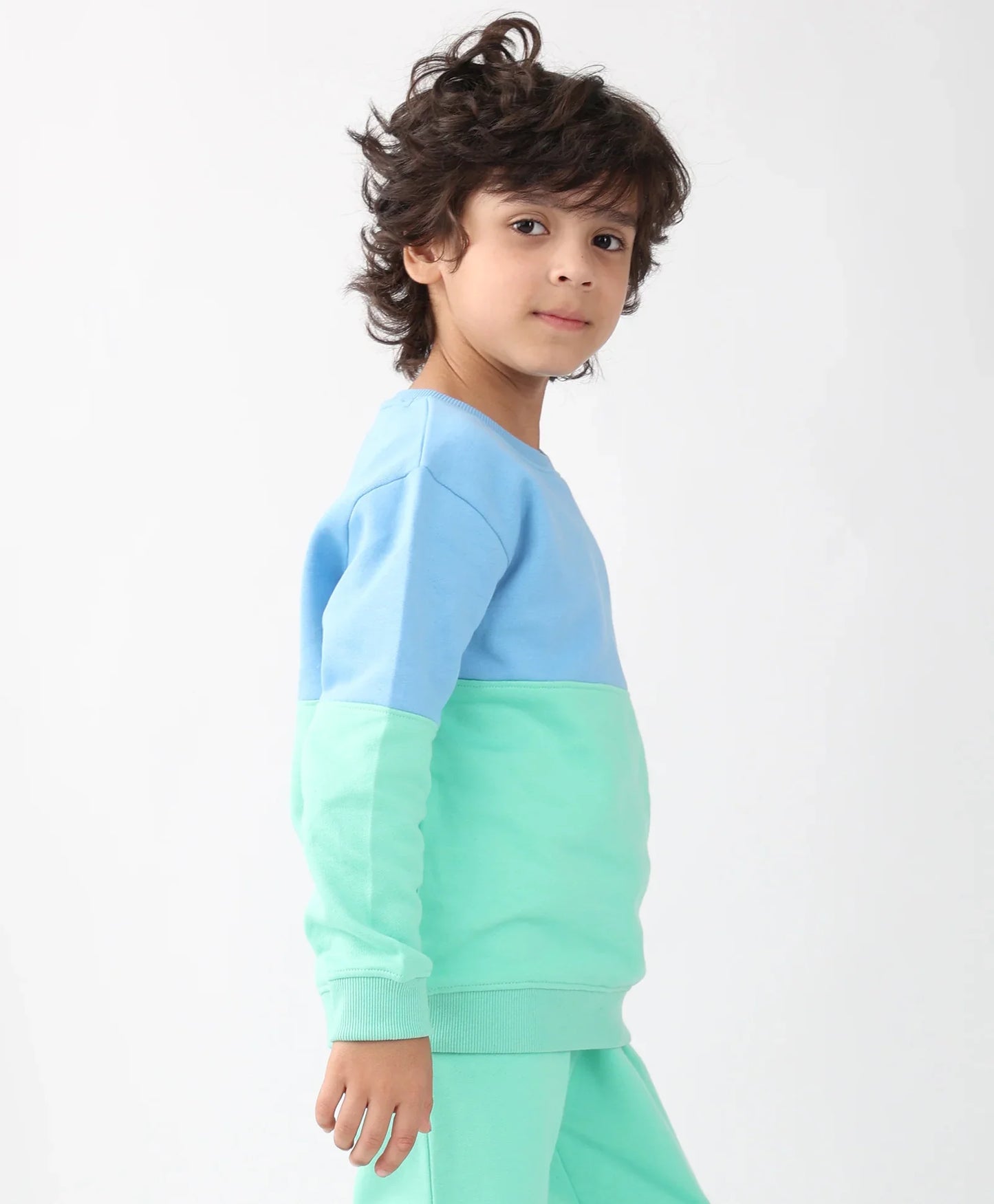 BLUE GREEN IL STYLE BOYS SWEATSHIRT -GREEN/BLUE